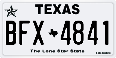TX license plate BFX4841
