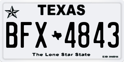 TX license plate BFX4843