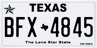 TX license plate BFX4845