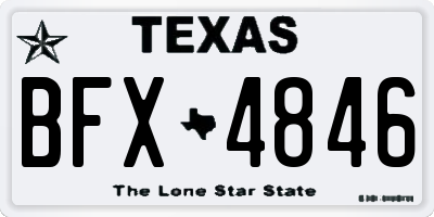 TX license plate BFX4846