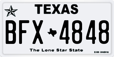 TX license plate BFX4848
