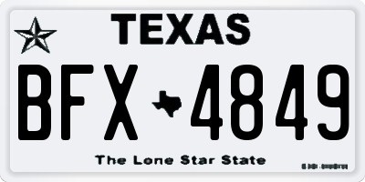TX license plate BFX4849
