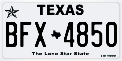 TX license plate BFX4850