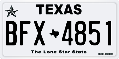 TX license plate BFX4851