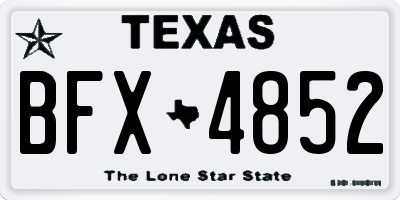 TX license plate BFX4852
