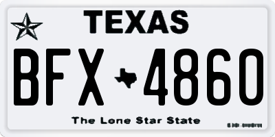 TX license plate BFX4860