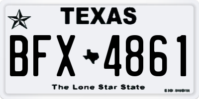 TX license plate BFX4861