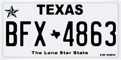 TX license plate BFX4863