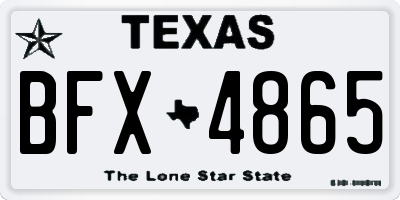 TX license plate BFX4865