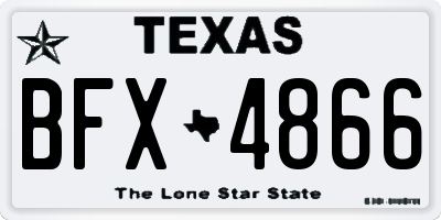 TX license plate BFX4866