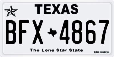 TX license plate BFX4867