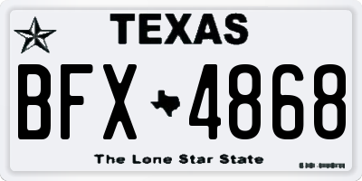 TX license plate BFX4868