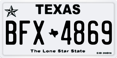 TX license plate BFX4869