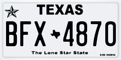 TX license plate BFX4870