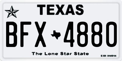 TX license plate BFX4880