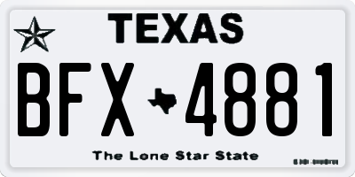 TX license plate BFX4881