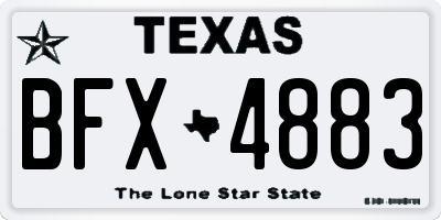 TX license plate BFX4883