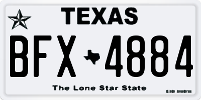 TX license plate BFX4884