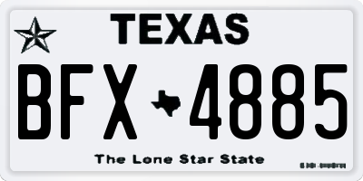 TX license plate BFX4885