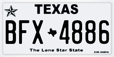 TX license plate BFX4886