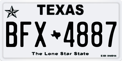 TX license plate BFX4887