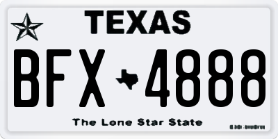 TX license plate BFX4888