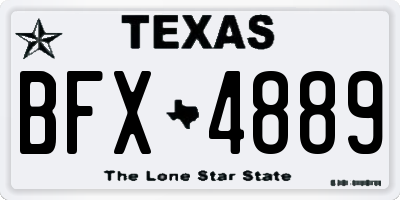 TX license plate BFX4889