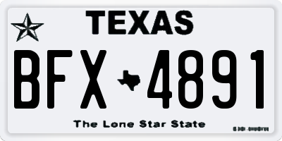 TX license plate BFX4891