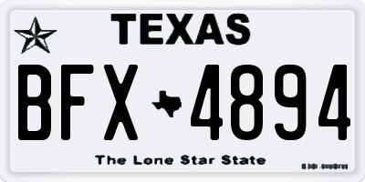 TX license plate BFX4894