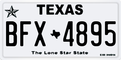 TX license plate BFX4895