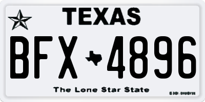 TX license plate BFX4896