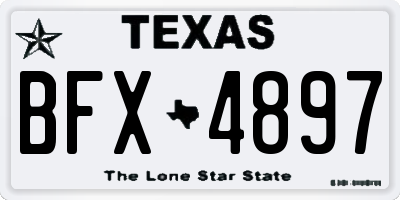 TX license plate BFX4897