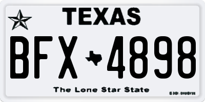 TX license plate BFX4898