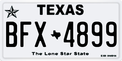 TX license plate BFX4899