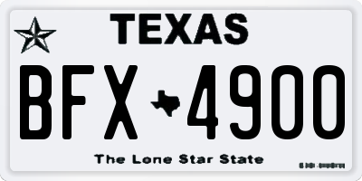 TX license plate BFX4900