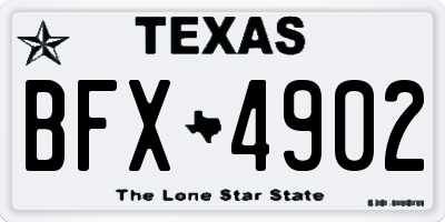 TX license plate BFX4902