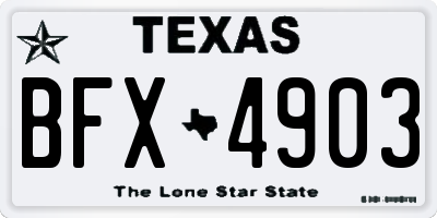 TX license plate BFX4903