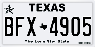 TX license plate BFX4905