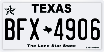 TX license plate BFX4906