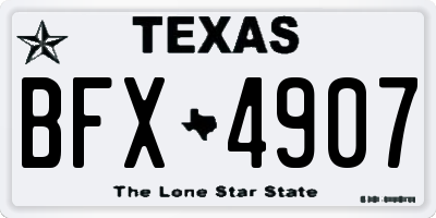 TX license plate BFX4907