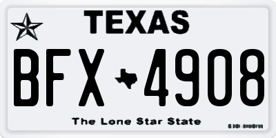 TX license plate BFX4908