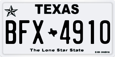 TX license plate BFX4910