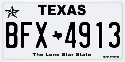 TX license plate BFX4913