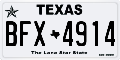 TX license plate BFX4914