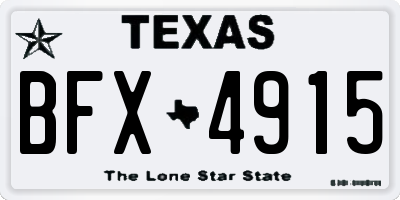 TX license plate BFX4915