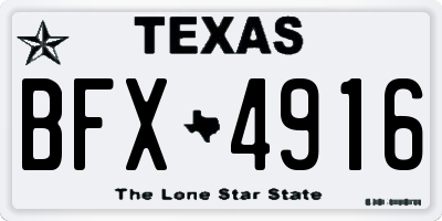 TX license plate BFX4916