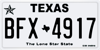 TX license plate BFX4917
