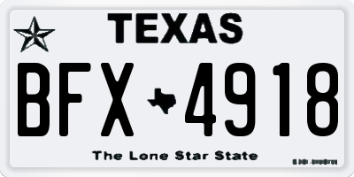 TX license plate BFX4918