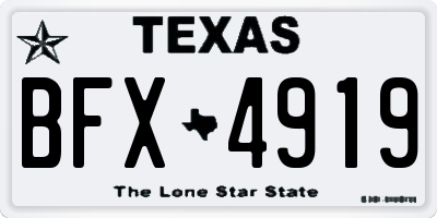 TX license plate BFX4919