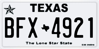 TX license plate BFX4921
